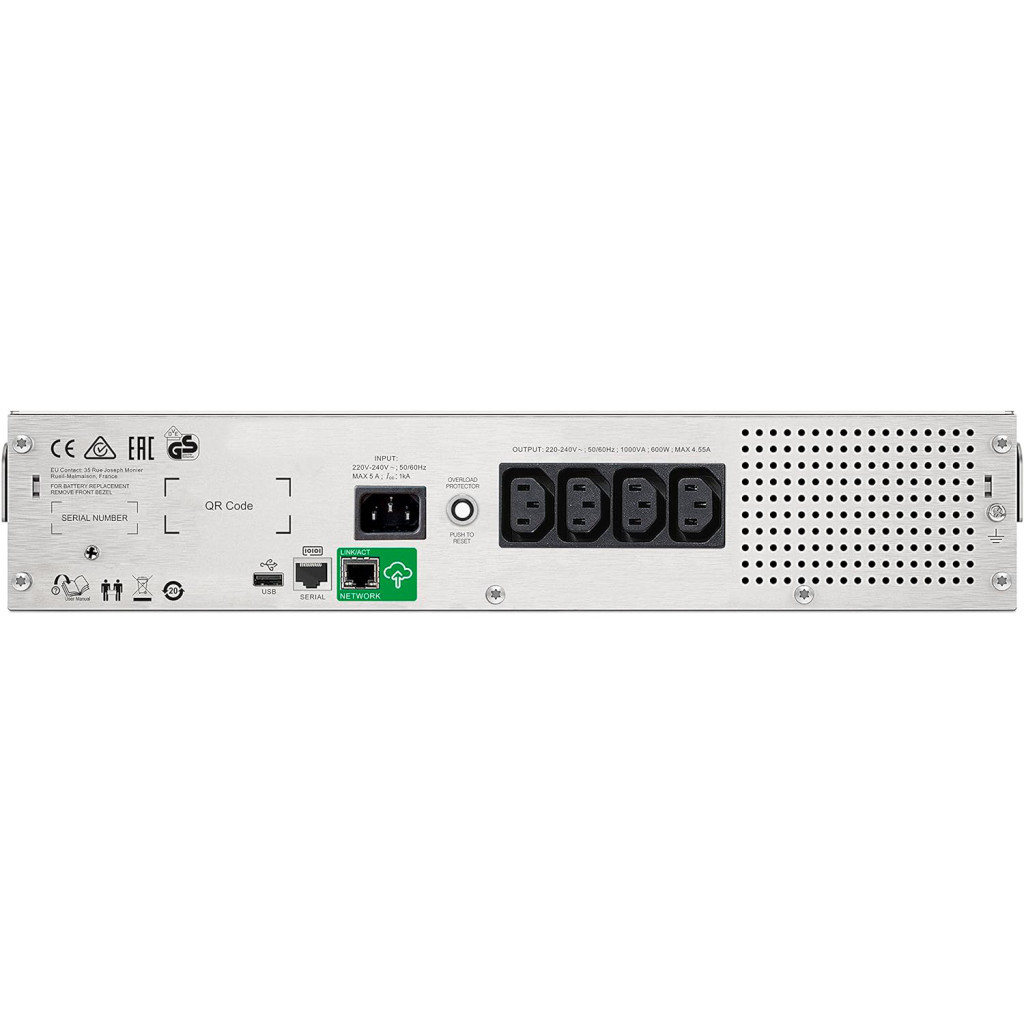 Пристрій безперебійного живлення APC Smart-UPS C 1500VA RM 2U with SmartConnect (SMC1500I-2UC) - зображення 3