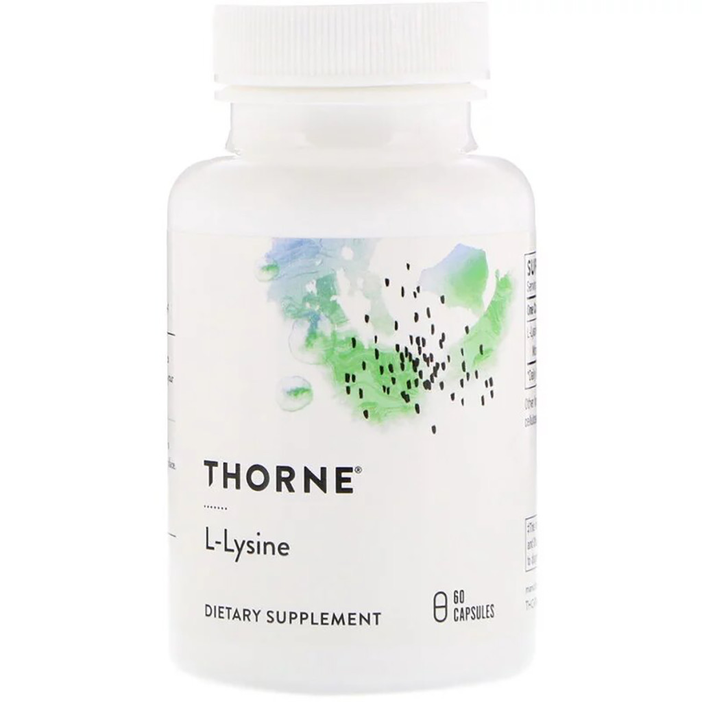Амінокислота Thorne Research L-Лізин, L-Lysine, 60 капсул (THR-51602) - зображення 1