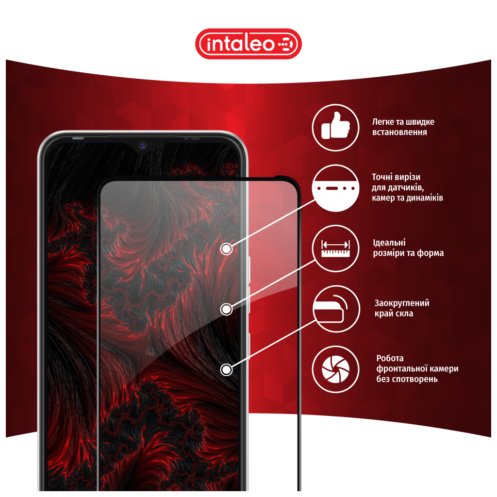 Скло захисне Intaleo Full Glue Tecno Spark 8C Black (1283126542480) - зображення 3