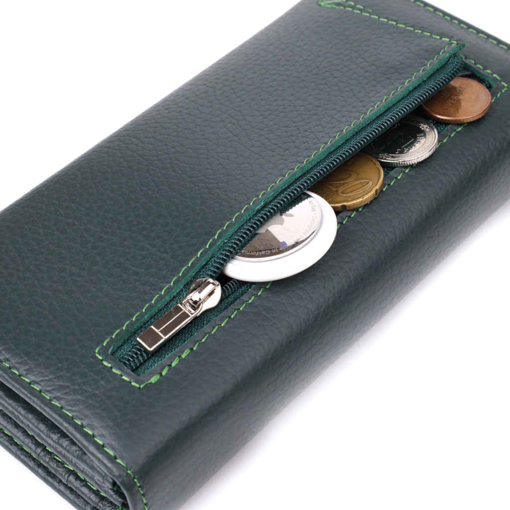Гаманець ST Leather З натуральної шкіри Зелений (23086) - зображення 8