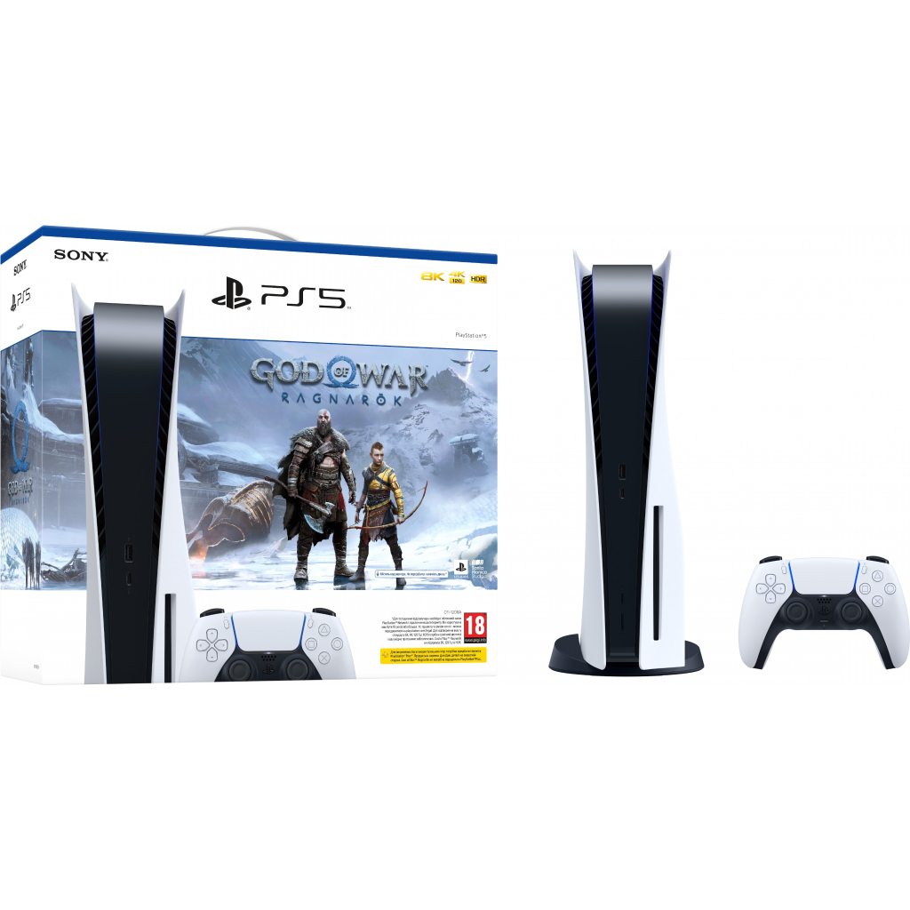 Ігрова консоль Sony PlayStation 5 Blu-Ray Edition 825GB + God of War Ragnarok Bu (9450993) - зображення 1