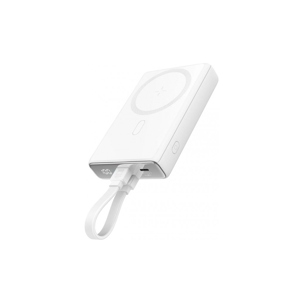 Батарея універсальна JOYROOM Magnetic Wireless 10000mAh 20W QC, USB-C In/Out White (JR-PBM01 / 6941237112545) - picture 1