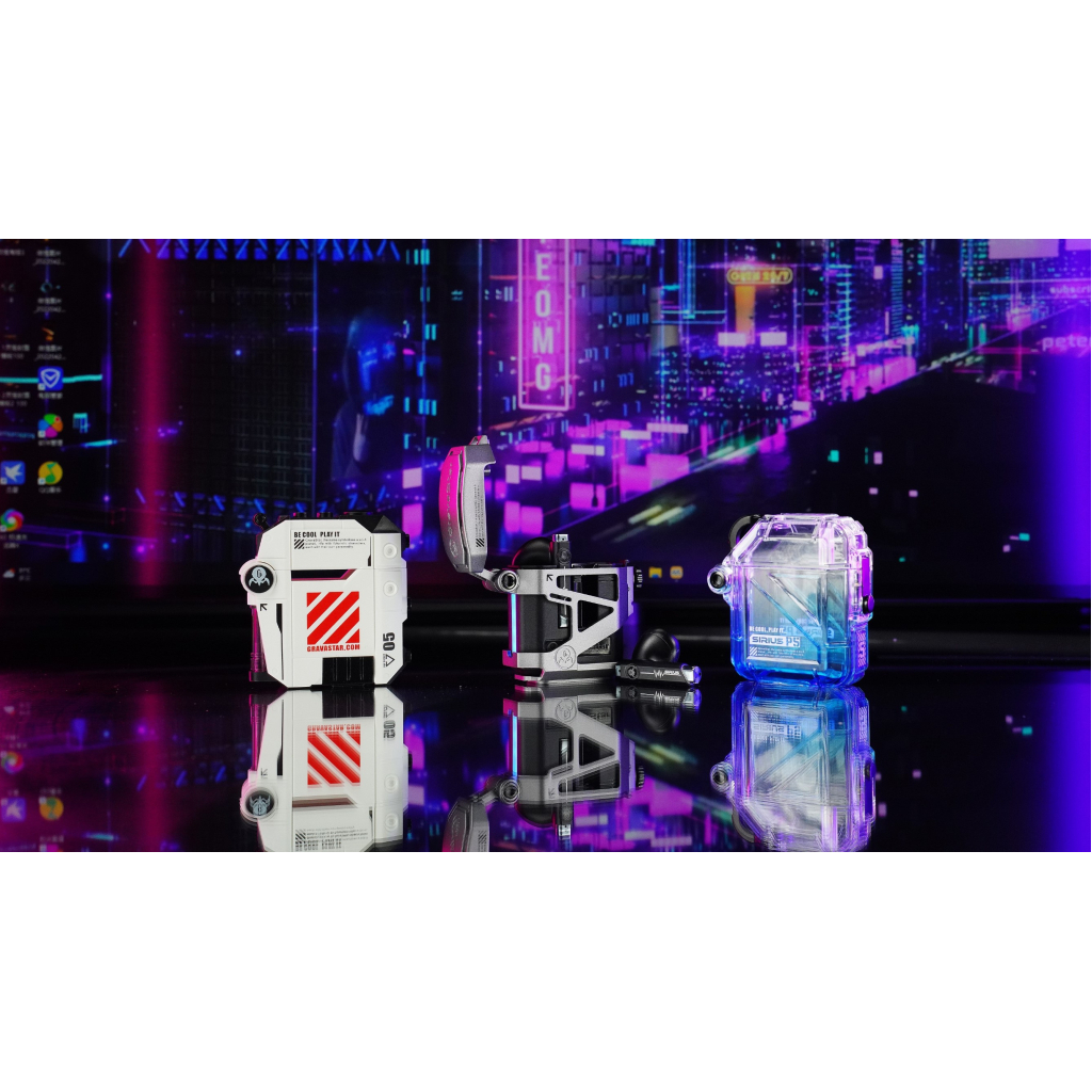 Навушники GravaStar Sirius P5 TWS BT 5.2 IPX4 Transparent Blue (GRAVASTARP5_XTAL_BLU_V2) - зображення 4