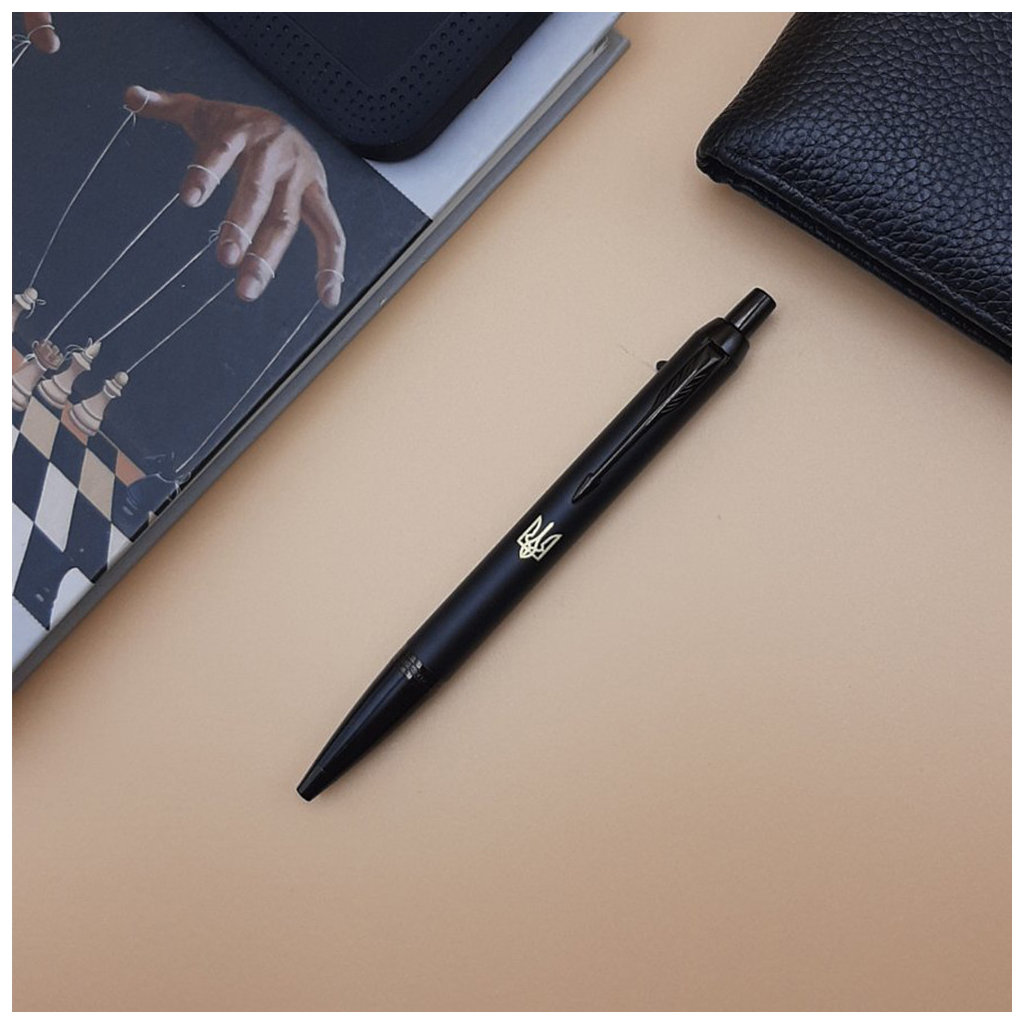 Ручка кулькова Parker IM 17 UKRAINE Achromatic Black BT BP Тризуб (22932_TR) - зображення 3