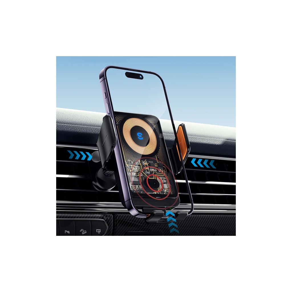 Універсальний автотримач Essager Junyi 15W Wireless Phone Holder for Car (Air Outlet Type) (EZJWX-JY01-Z) - зображення 5