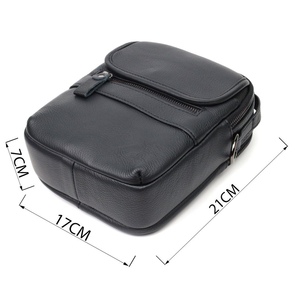 Сумка Vintage Чоловіча на плече з натуральної шкіри Чорна (22247) - зображення 4