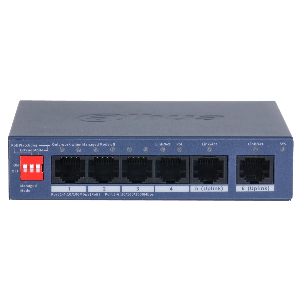 Комутатор мережевий Dahua DH-CS4006-4ET2GT-36 PoE - зображення 1
