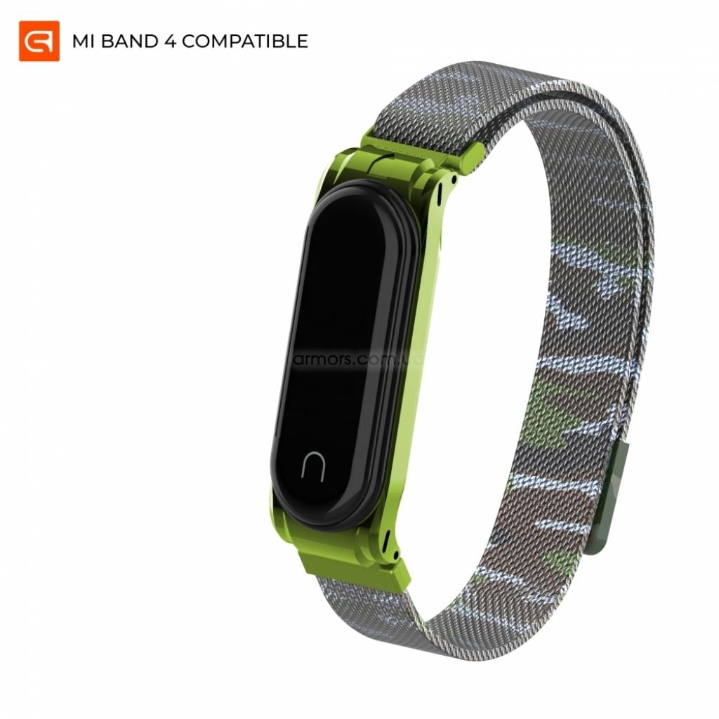 Ремінець до фітнес браслета Armorstandart Milanese Magnetic Band для Xiaomi Mi Band 4/3 Camo Green (ARM55202) - зображення 1