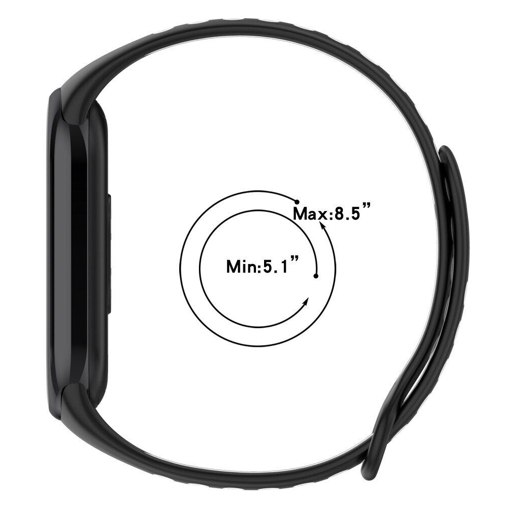 Ремінець до фітнес браслета BeCover Vents Style для Xiaomi Mi Smart Band 8 Black-Gray (709415) - зображення 2