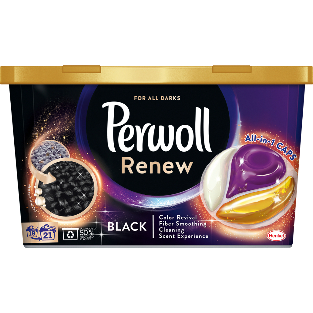 Капсули для прання Perwoll Renew Black для темних та чорних речей 21 шт. (9000101573992) - зображення 1