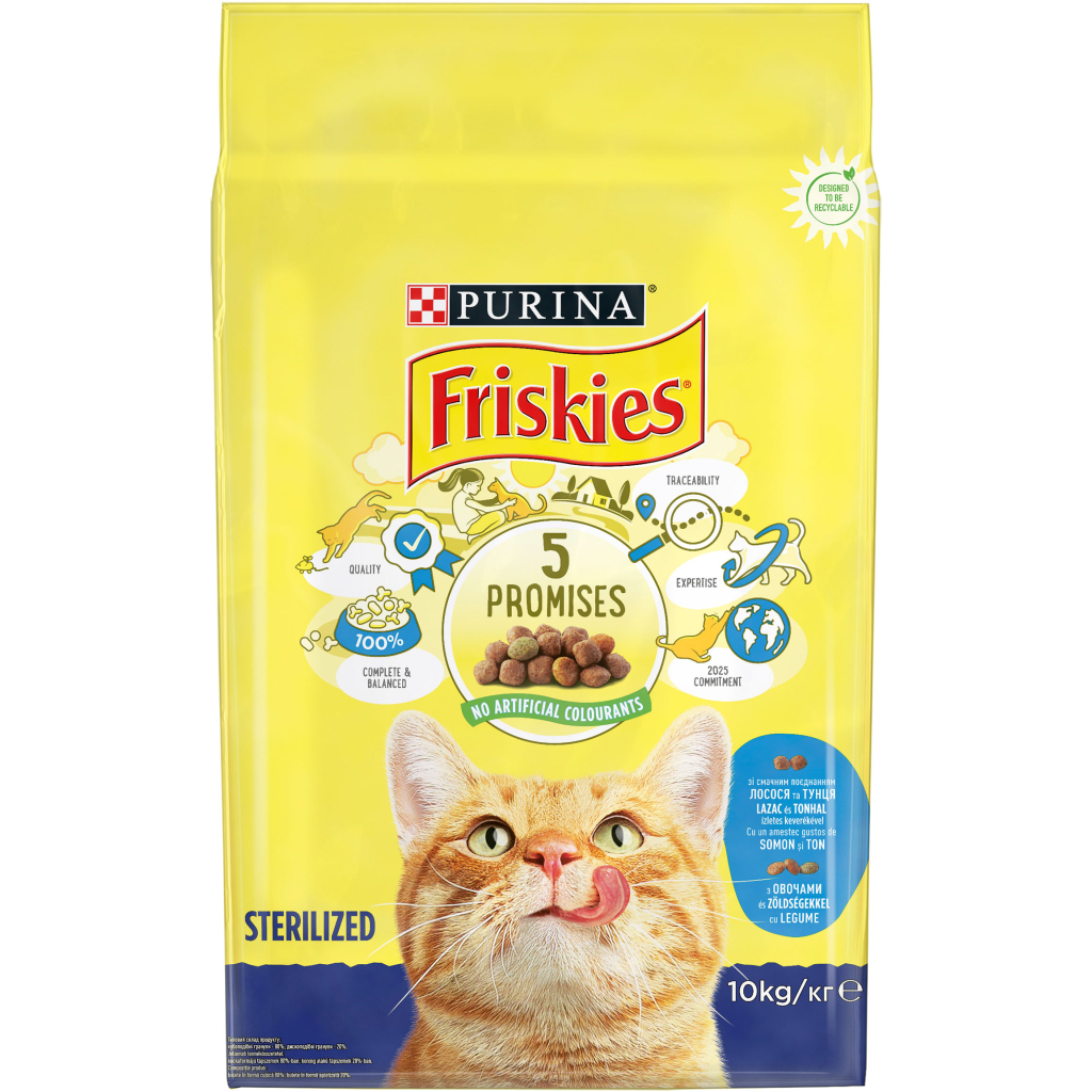 Сухий корм для кішок Purina Friskies Sterile з лососем і овочами 10 кг (7613033205064) - зображення 2