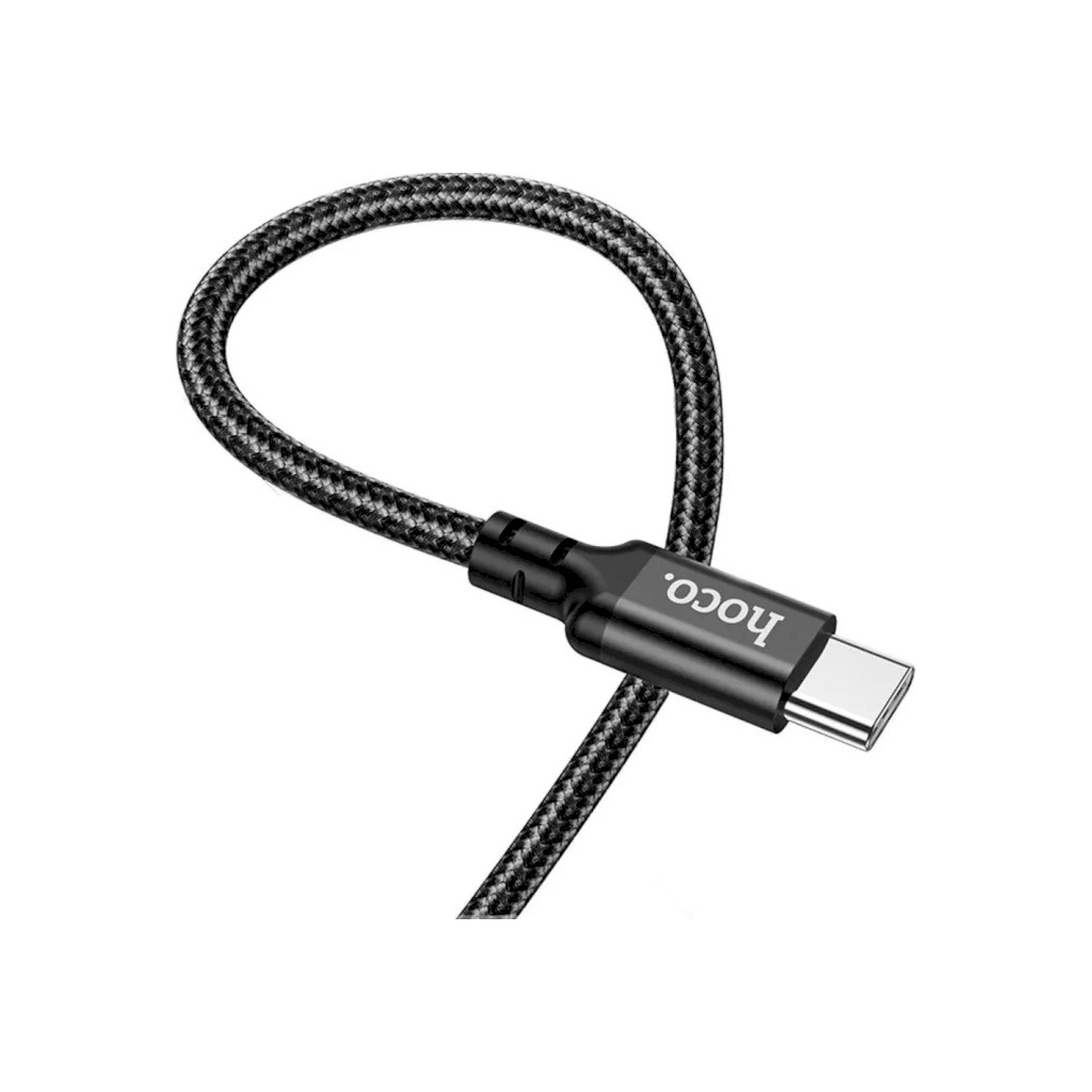 Дата кабель USB-C to USB-C 1.0m 60W nylon X14 black HOCO (6931474752215) - зображення 4