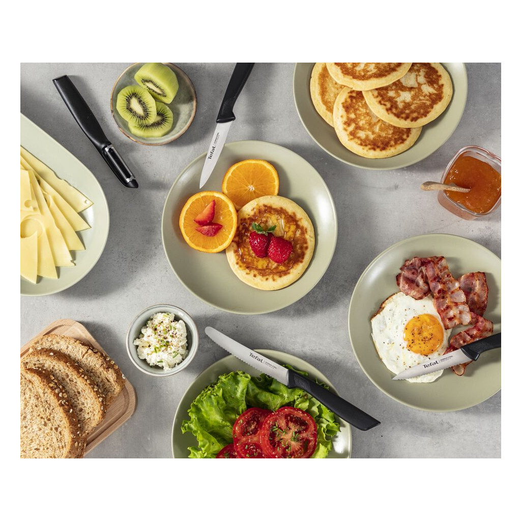 Кухонний ніж Tefal ColorFood зубчастий 10 см Чорний (K2731304) - зображення 12