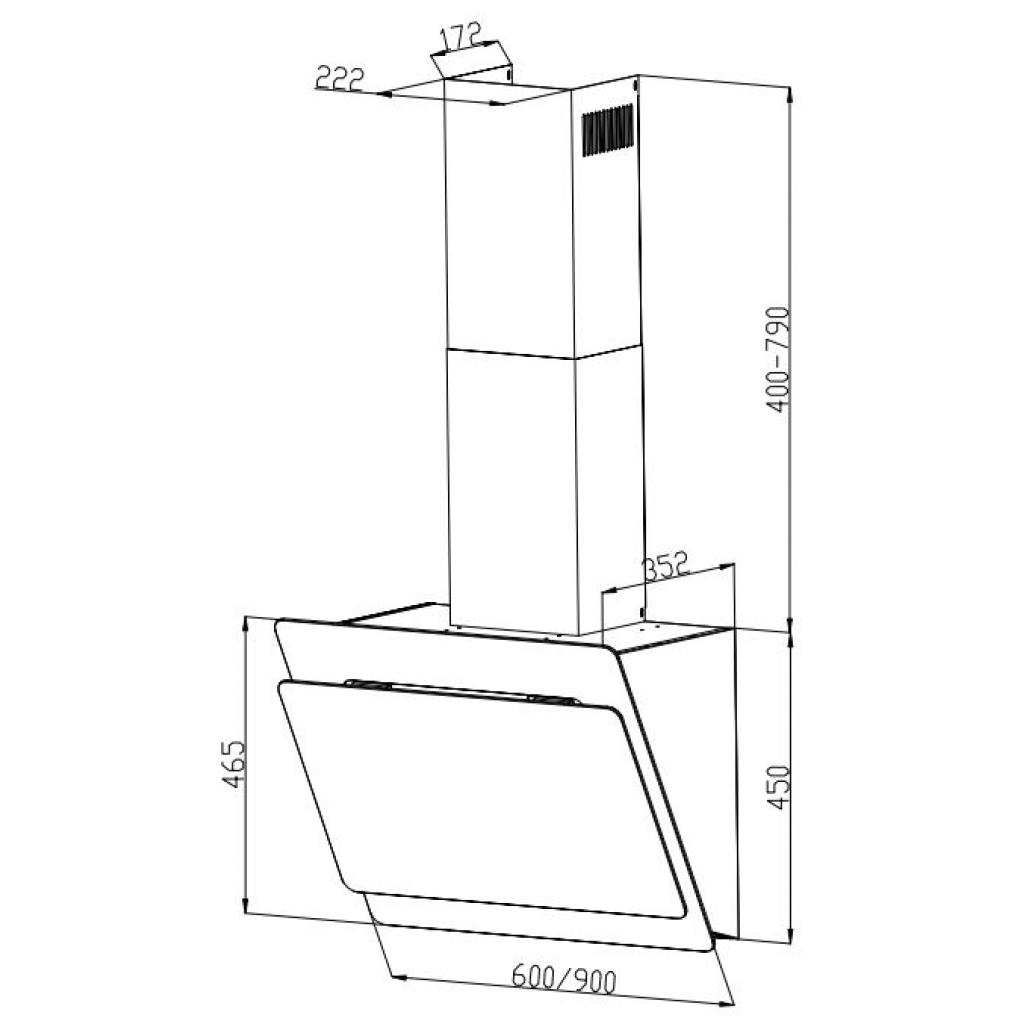 Витяжка кухонна Interline BRAVO BL A/60/GL/K (BRAVOBLA/60/GL/K) - зображення 8