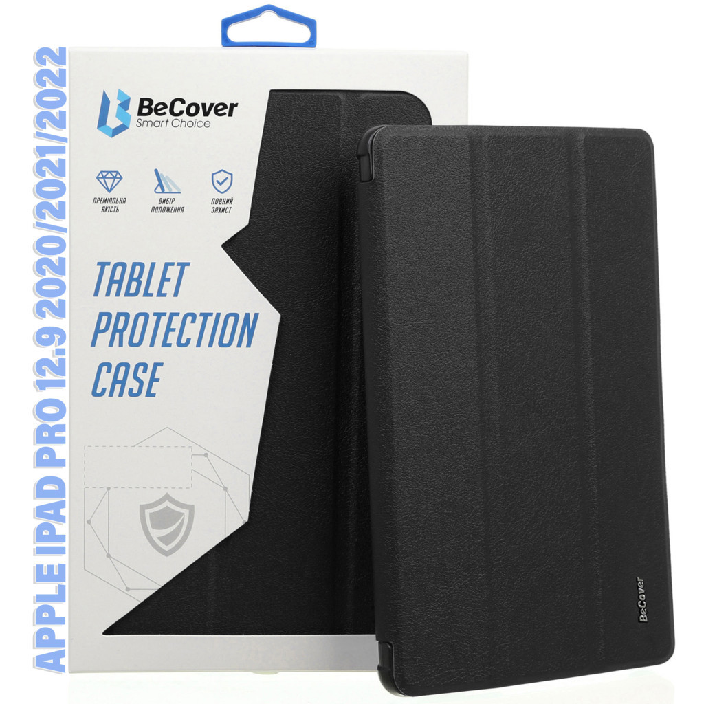 Чохол до планшета BeCover Tri Fold Hard TPU Apple iPad Pro 12.9 2020/2021/2022 Black (711115) - зображення 1
