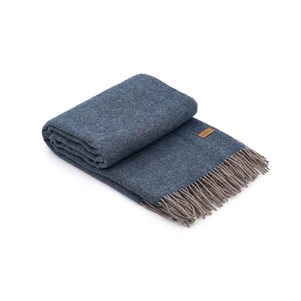 Плед Ardesto Leonardo Doubleface 100% вовна 140x200 см тауп-синій (ART0405LD) - изображение 5