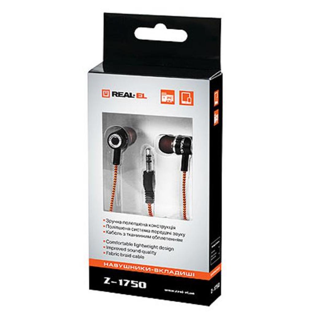 Навушники REAL-EL Z-1750 black-orange - зображення 2