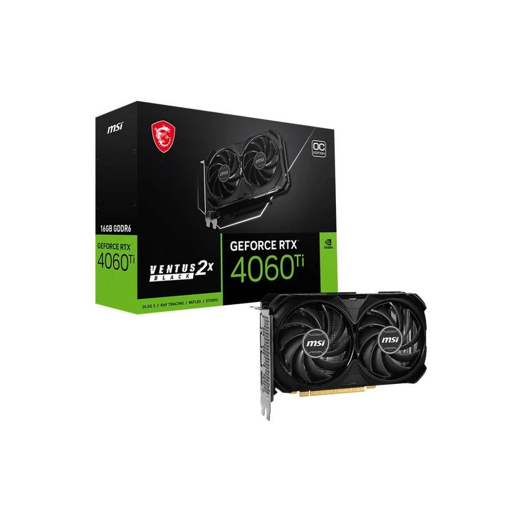 Відеокарта MSI GeForce RTX4060Ti 16Gb VENTUS 2X OC BLACK (RTX 4060 Ti VENTUS 2X BLACK 16G OC) - зображення 2