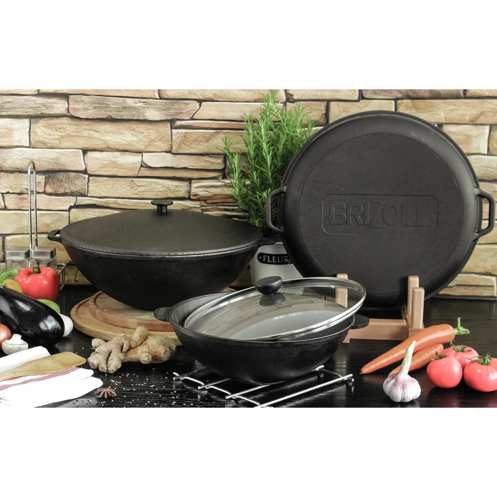 Сковорода Brizoll чавунна WOK 3,7 л 280х96 мм (W28) - зображення 7