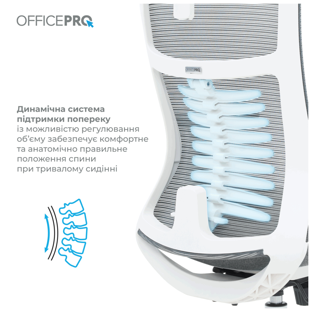 Офісне крісло OfficePro Balance OC550-W-DG-DG (OC550-W-DG-DG) - зображення 4
