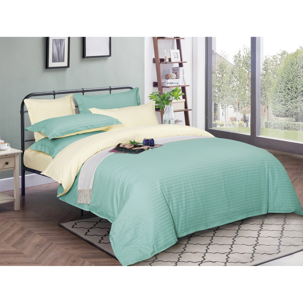 Постільна білизна MirSon Satin Stripe 30-0014 + 30-0002 Fleshly 143х210 Полуторна (2200005260067) - зображення 1