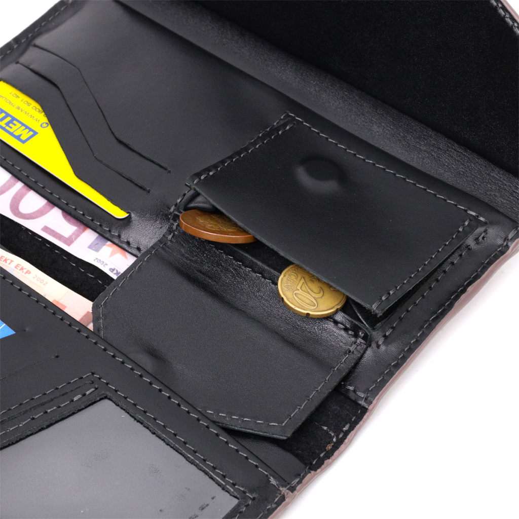 Гаманець Grande Pelle З монетницею зовні з натуральної шкіри Пудровий (11648) - зображення 8