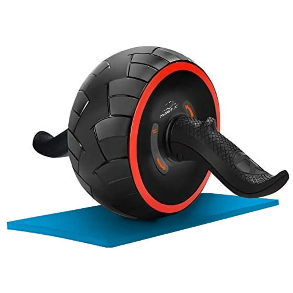 Ролик для преса PowerPlay зі зворотним механізмом AB Wheel Pro Чорно-червоний (PP_4326_Black/Red) - зображення 4