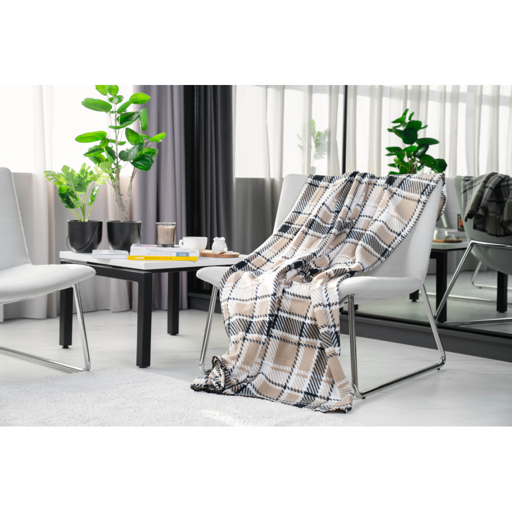 Плед Ardesto Fleece клітинка коричнева 130х160 см (ART0703PB) - зображення 2