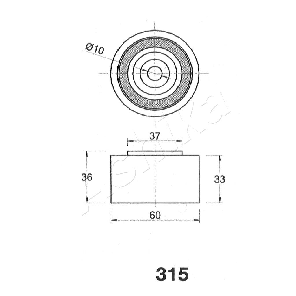 Ролик натягувача ременя ASHIKA 45-03-315 - изображение 2