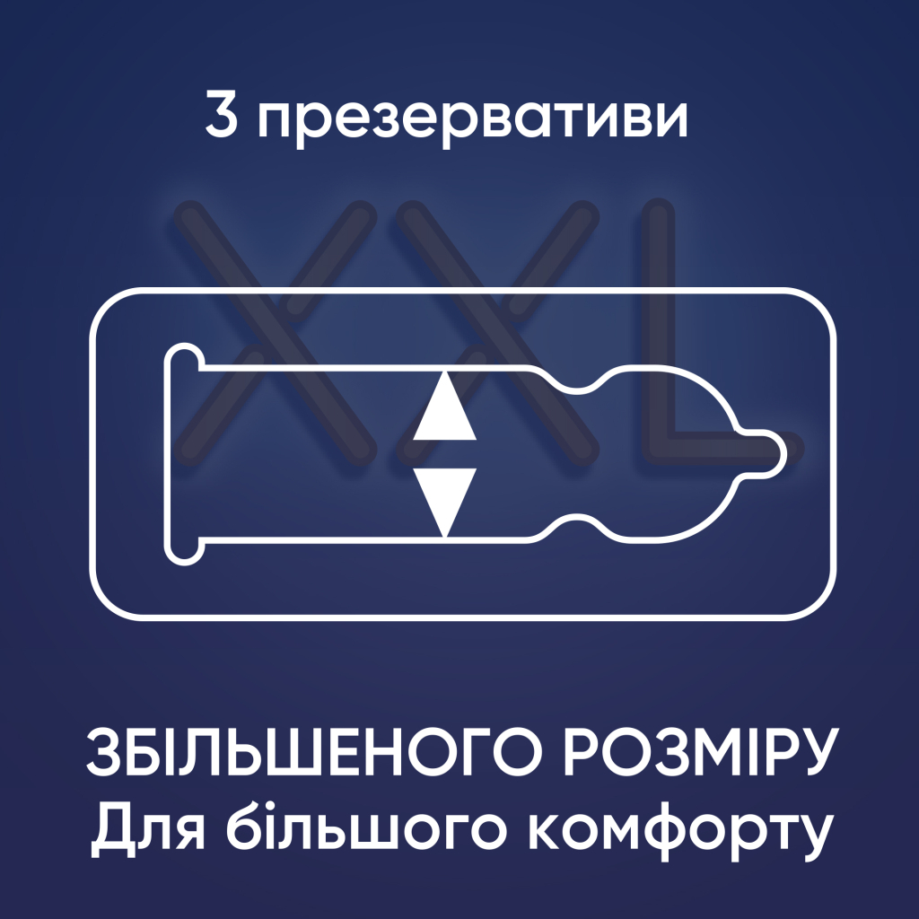 Презервативи Contex Extra Large збільшеного розміру з силіконовою змазкою 3 шт. (5060040300077) - изображение 2