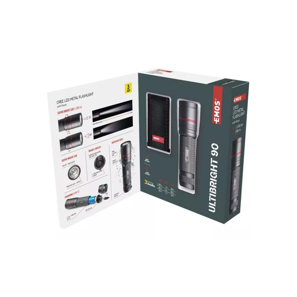 Ліхтар EMOS P3190 1200Lm Li-ion Metal (P3190) - изображение 10