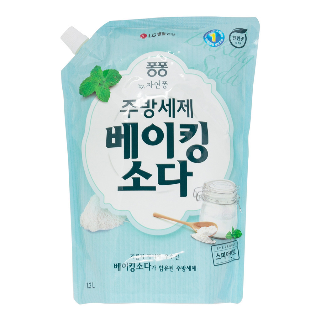 Засіб для ручного миття посуду LG Natural Pong Baking Soda запаска 1.2 л (8801051232394) - зображення 1