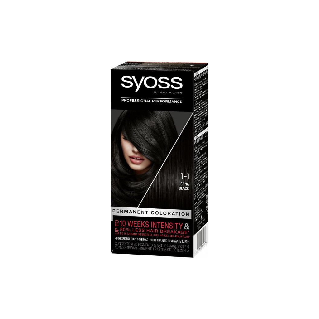 Фарба для волосся Syoss 1-1 Чорний 115 мл (9000100632669) - зображення 1