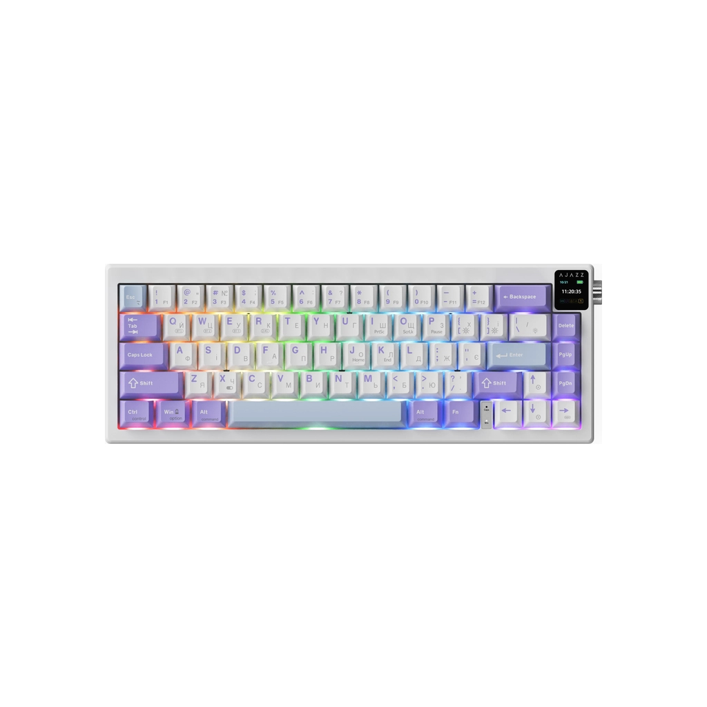 Клавіатура Ajazz AK650 Flying Fish Switch Purple RGB USB/Wireless/Bluetooth UA Purple (AK650-FF-PWB) - зображення 2