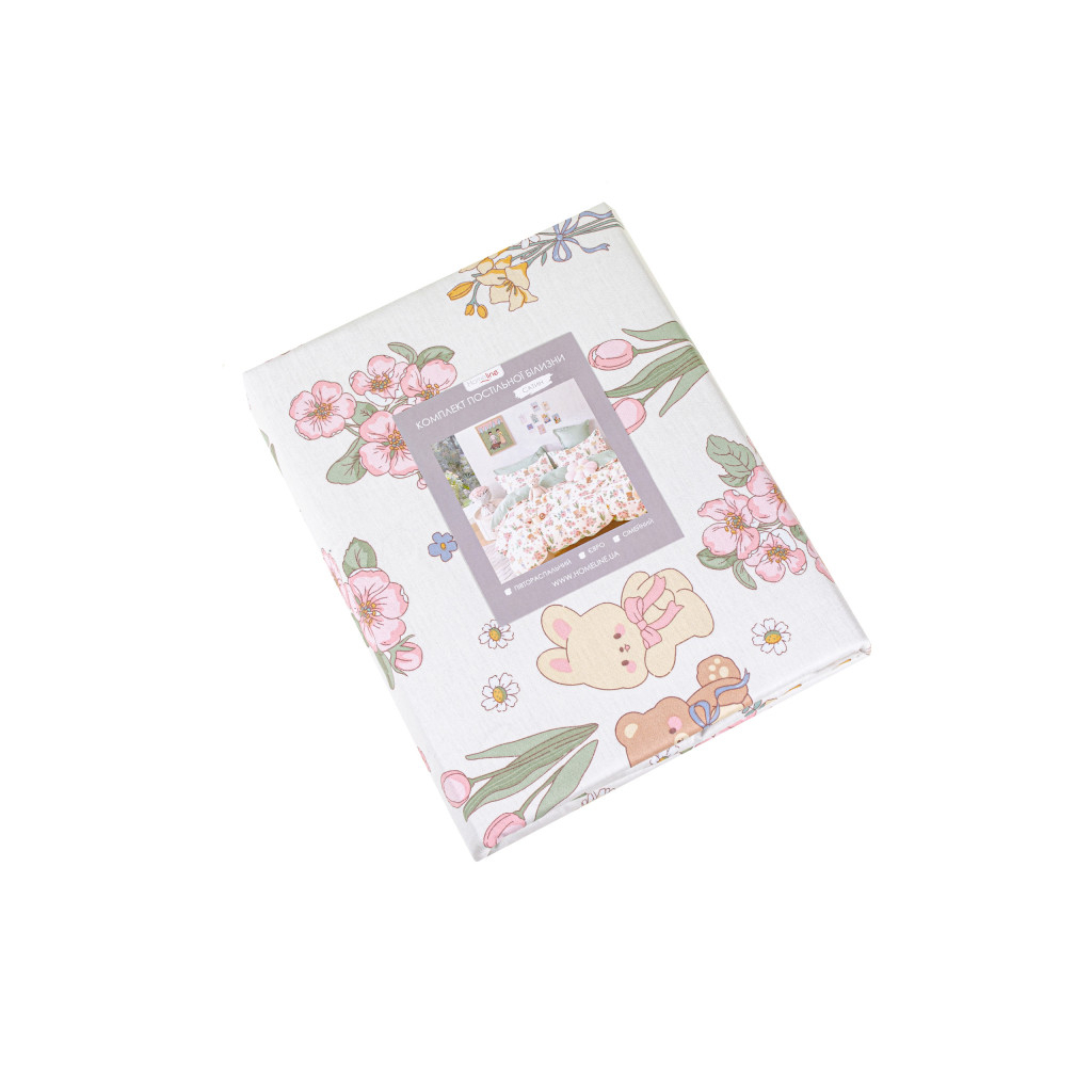 Постільна білизна Home Line Сатин Твіл Ведмежата та зайчата на галявині полуторний (176088) - зображення 3