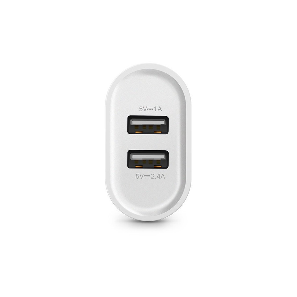 Зарядний пристрій Ugreen CD104 2xUSB 3.4A Charger (White) (20384) - зображення 3