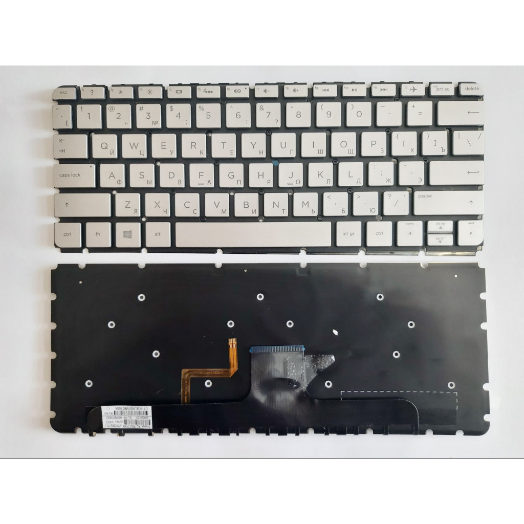 Клавіатура ноутбука HP Envy 13-ab Series срібляста з підсвіткою (A46052) - зображення 1