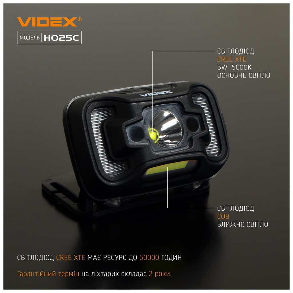 Ліхтар Videx 310Lm 5000K (VLF-H025C) - изображение 4