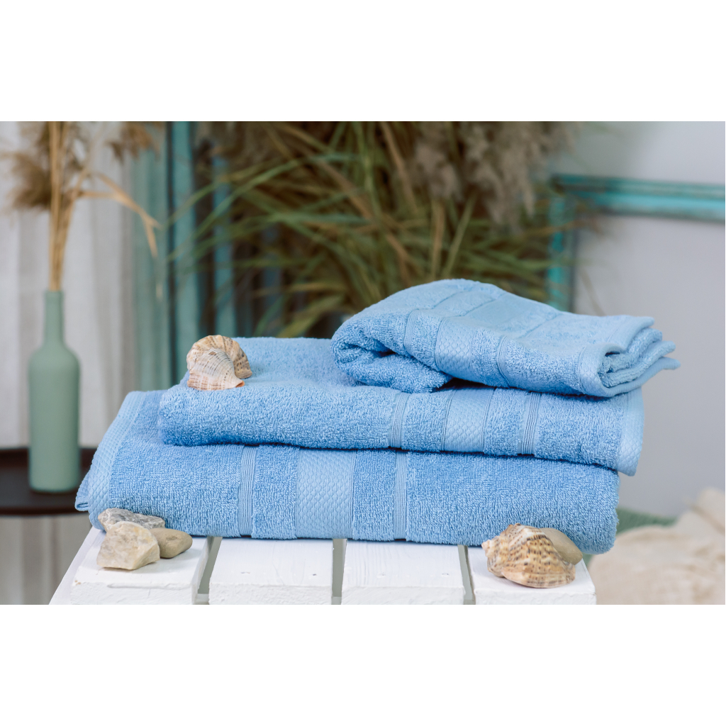 Рушник MirSon набір банних 5072 Elite SoftNess Cornflower 50х90, 70х140, 100x150 (2200003960921) - зображення 2