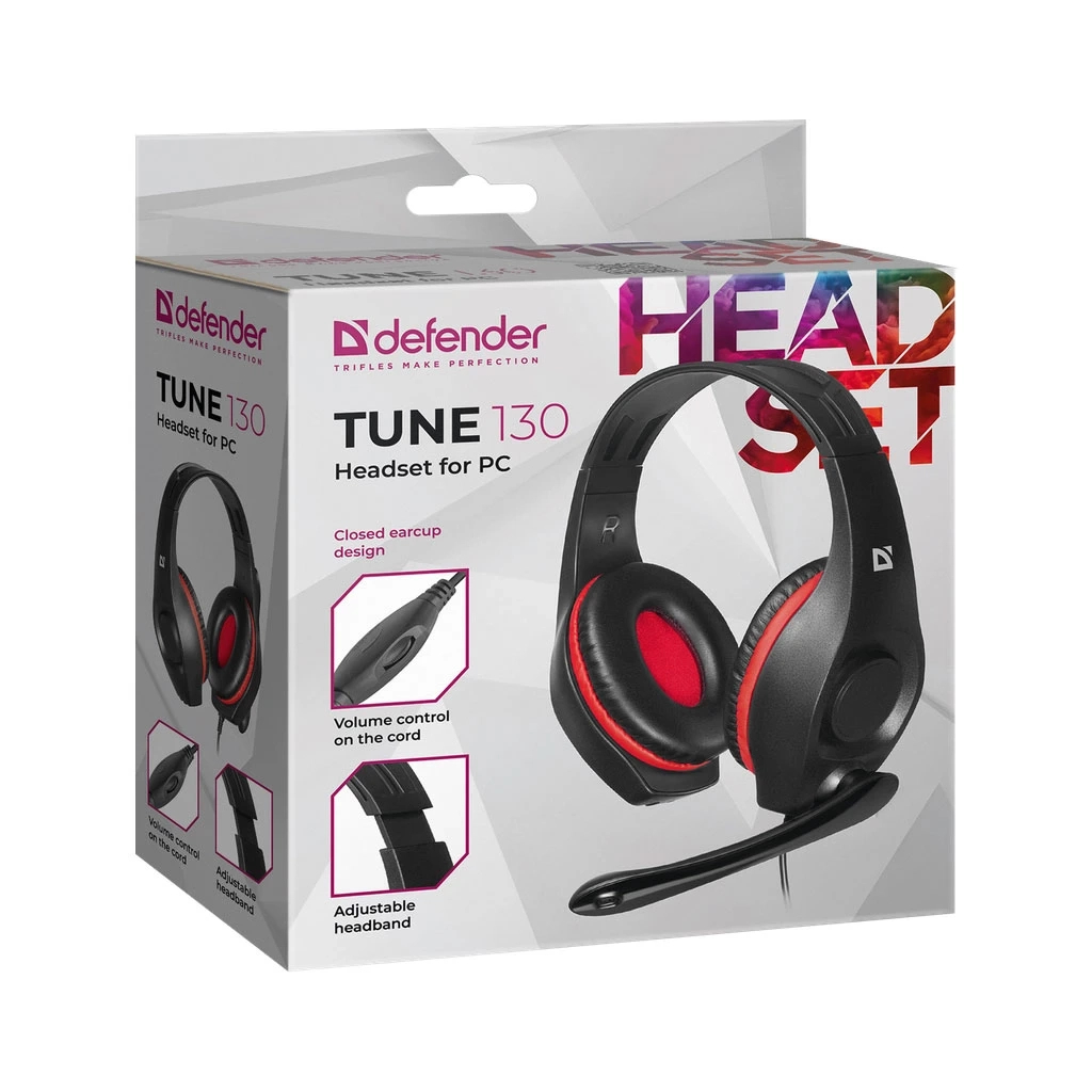 Навушники Defender Tune 130 Black-Red (63130) - зображення 8