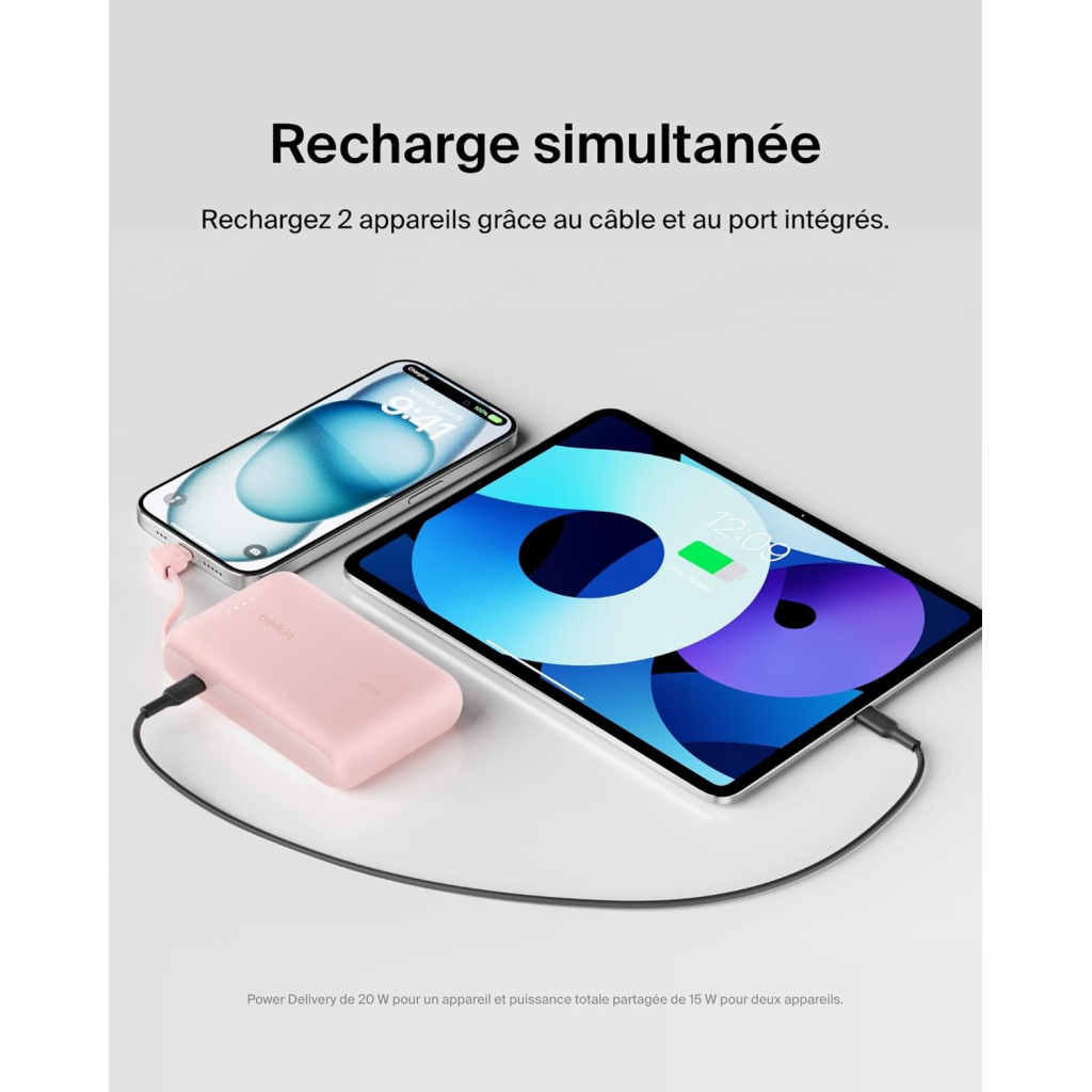 Батарея універсальна Belkin 10000mAh, 20W, USB-C, Pink (BPB021HQPK) - зображення 7