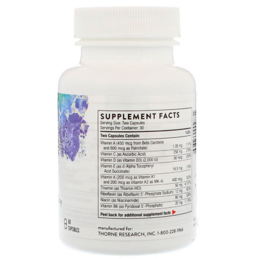 Вітамін Thorne Research Базові Живильні Речовини, Basic Nutrients 2 / Day, 60 капсул (THR-00684) - зображення 2