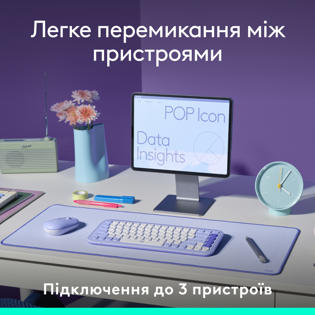 Клавіатура Logitech POP Icon Keys Bluetooth UA Graphite (920-013157) - зображення 7