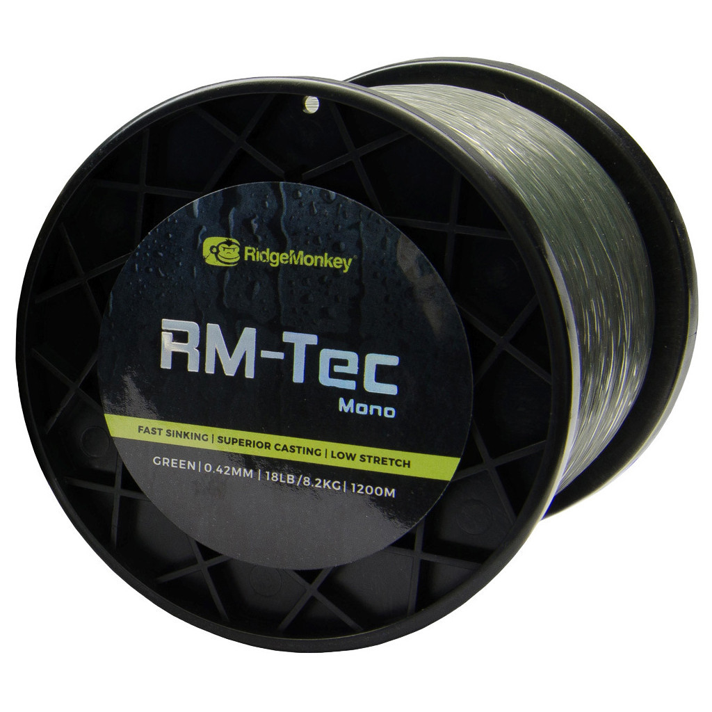 Волосінь RidgeMonkey RM-Tec Mono 1200m 0.35mm 12lb/5.4kg Green (9168.02.06) - зображення 1