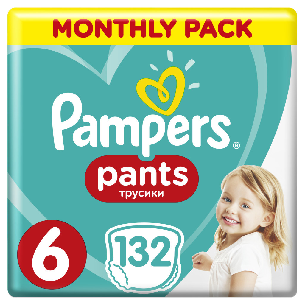 Підгузки Pampers трусики Pants Extra Large Розмір 6 (15+ кг) 132 (8001090808080) - зображення 1