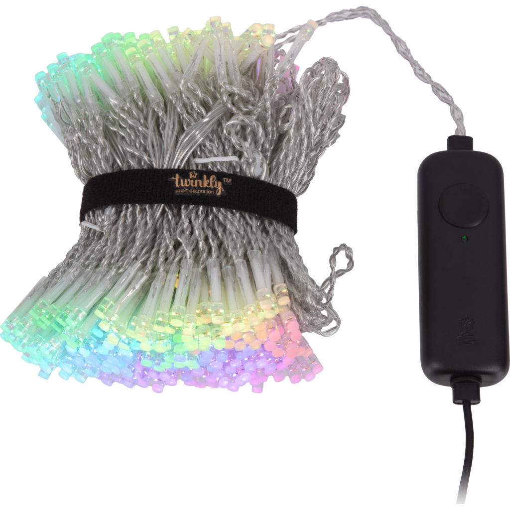 Гірлянда Twinkly Smart LED Curtain RGBW 400, Gen II, IP44, 1.45 х 2.1м, прозорий (TWW400SPP-TEU) - зображення 3