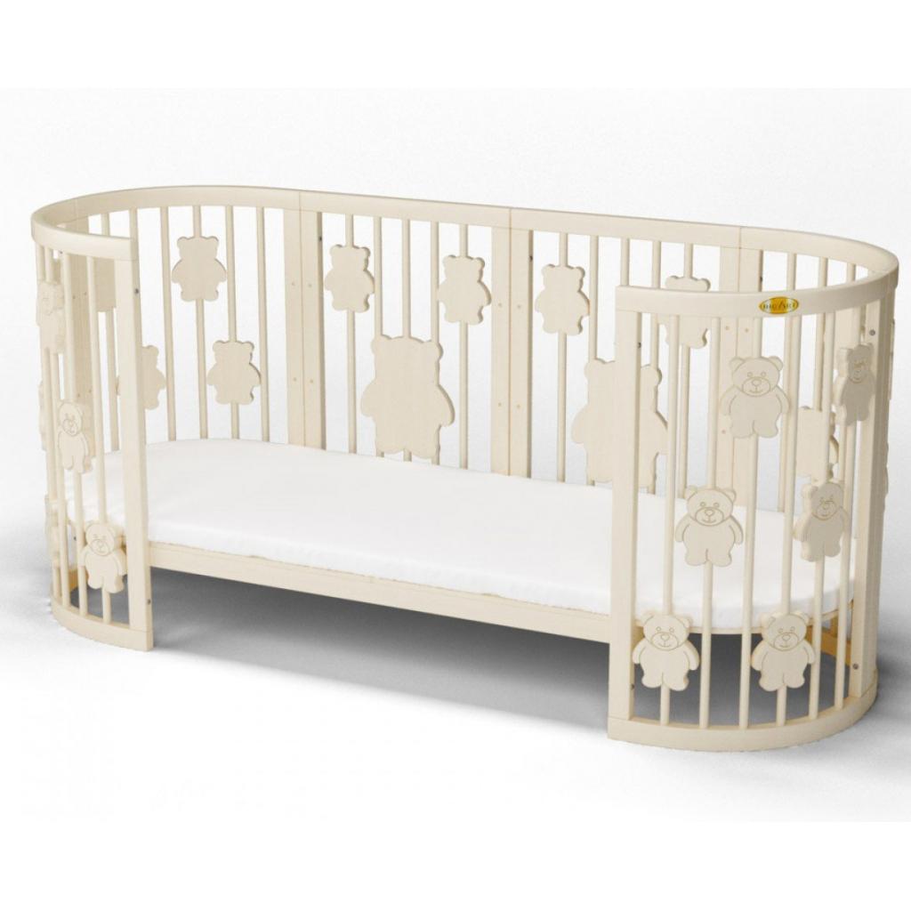 Ліжечко Ingvart SMART BED ROUND з ведмедиками молочний (1369001) - зображення 3