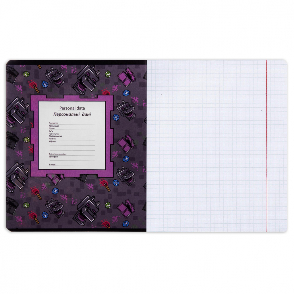 Зошит Yes Minecraft. Team 12 аркушів клітинка (767496) - зображення 5