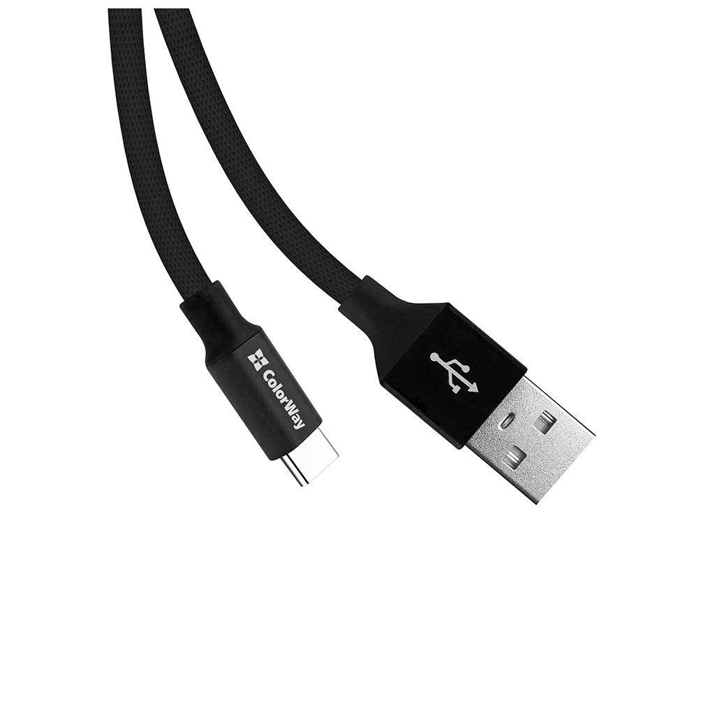 Дата кабель USB 2.0 AM to USB-C 0.25m black ColorWay (CW-CBUC048-BK) - зображення 4