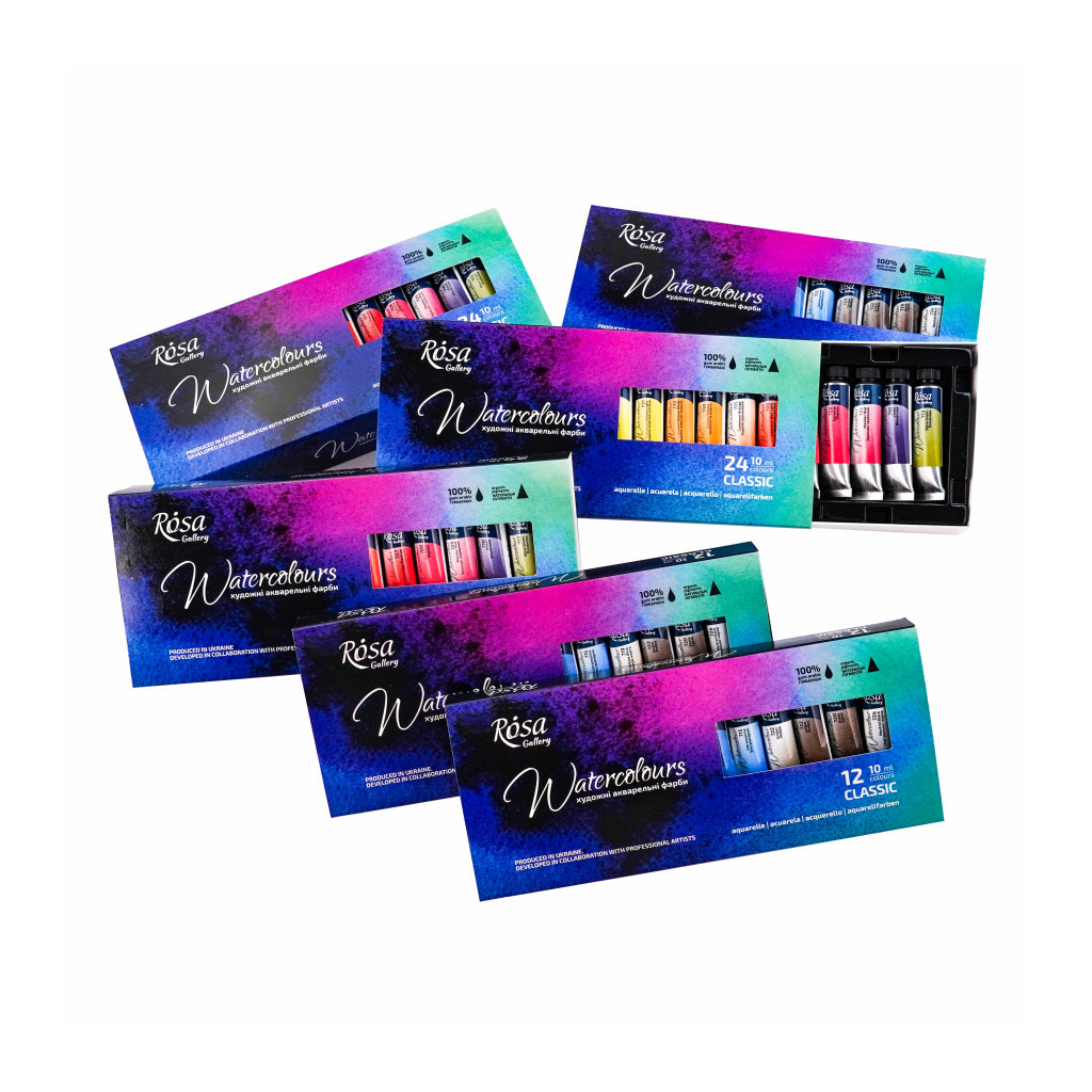 Акварельні фарби Rosa Gallery Classic 12 кольорів по 10 мл (4823098540687) - изображение 2